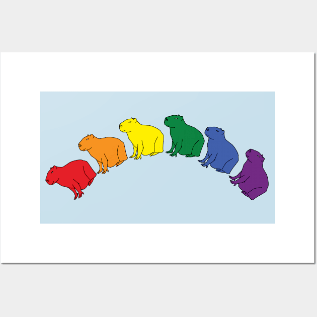 Pride Capybara Rainbow Wall Art by ellenhenryart